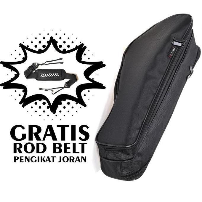 Tas Joran Pancing Tegeg Antena Ukuran 50cm dengan Kompartemen Ganda dari Kain Nylon 1680 Berkualitas