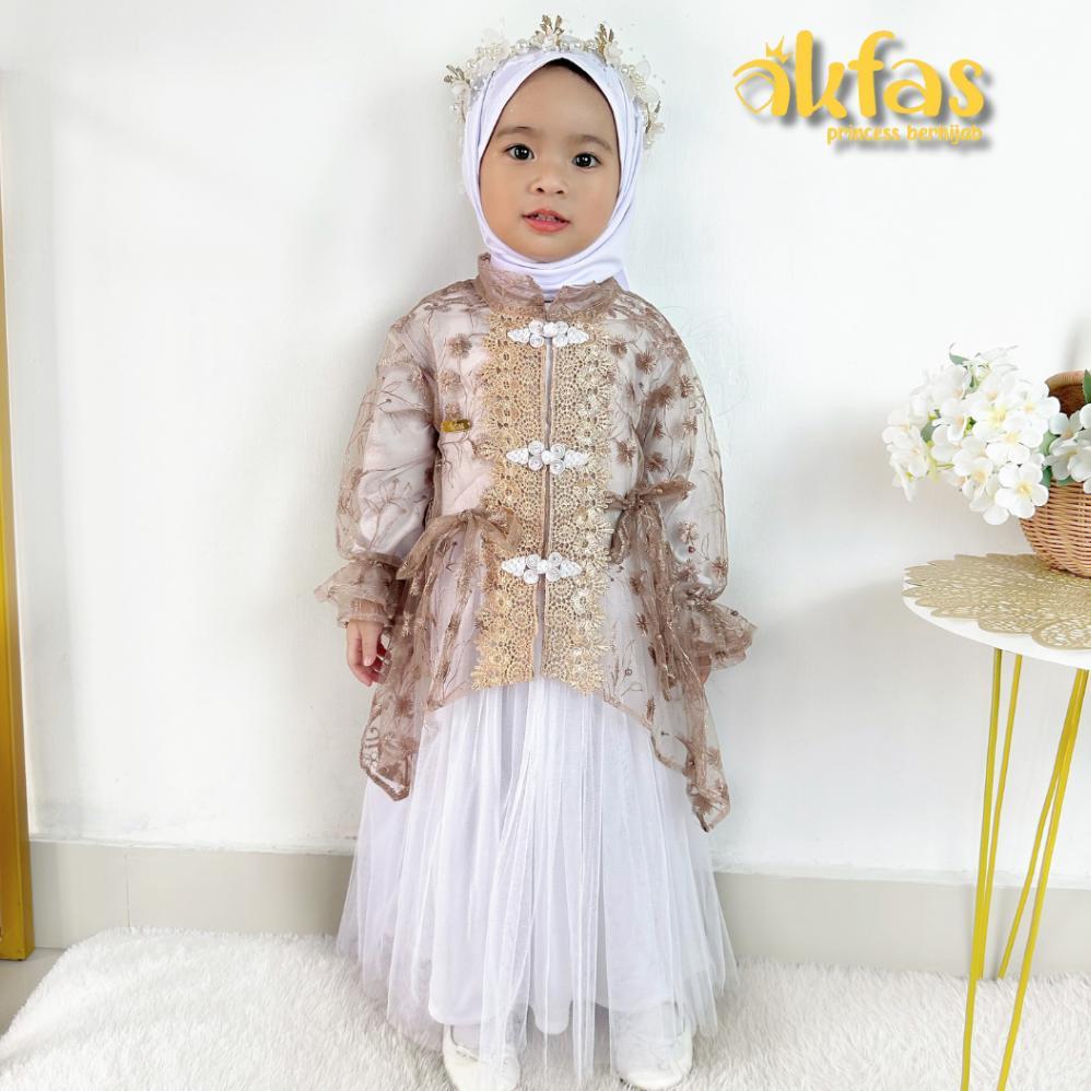 Murah Akfas -  Setelan Gamis Anak Dan Outer Brokat Gamis Brokat Lebaran Gamis Anak Brokat Kode 66