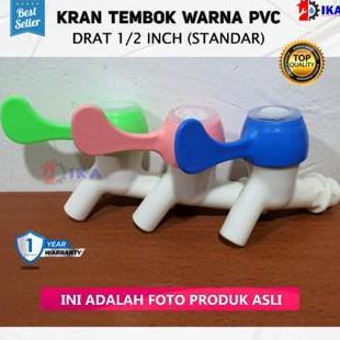 REVOSHOP Kran Air Tembok Warna Warni Engkol - 1/2 Inch / Kran Air Pvc 2 Way l Keran Jempol 1/2 Inch 