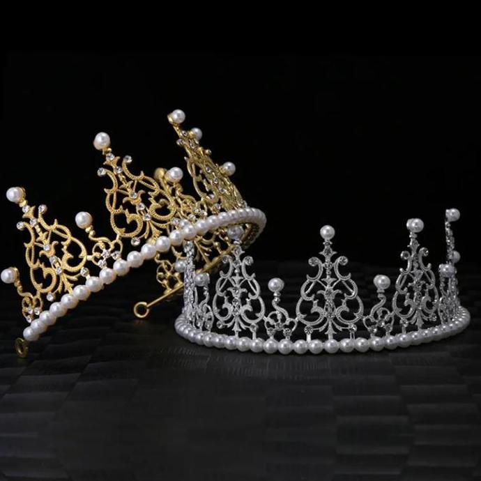 SYAUBAN CODTopper crown toper mahkota hiasan cake topper kue Besi Plastik Hiasan Kue Mahkota Mutiara