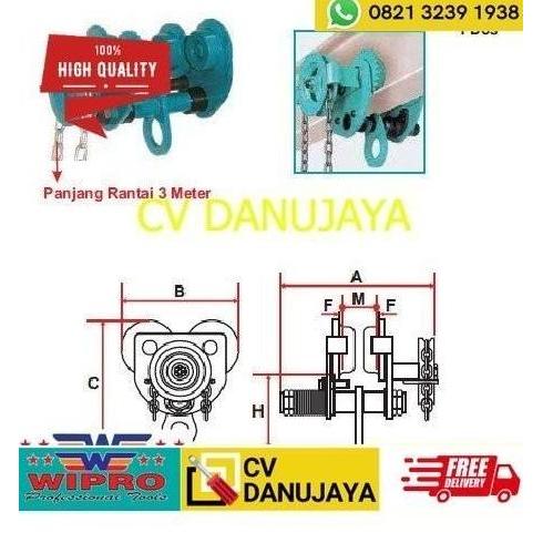 Promo Gear Troli Hoist Takel Japan Geared Trolley 2 Ton Wipro