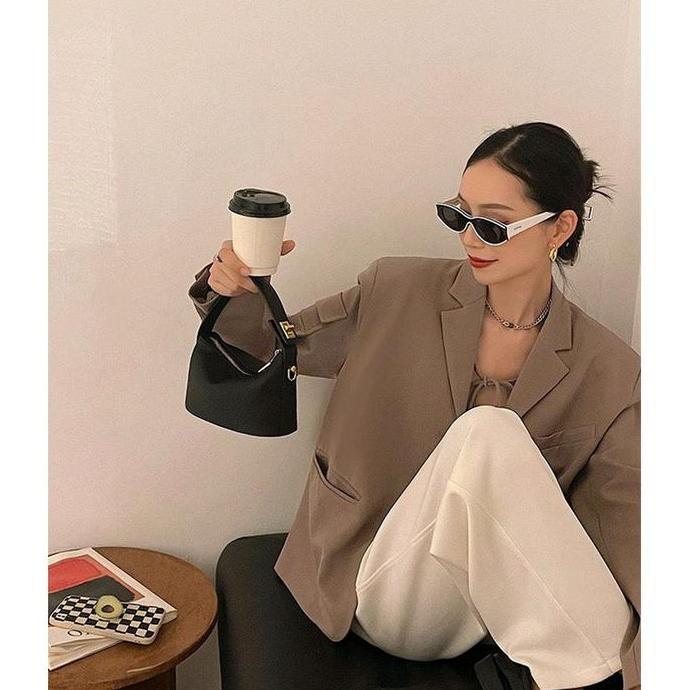 SALE ALMA  Tas Selempang Wanita Sling Bag Shoulder Kekinian Mini Kecil Bahan Jeruk Sintetis Premium 