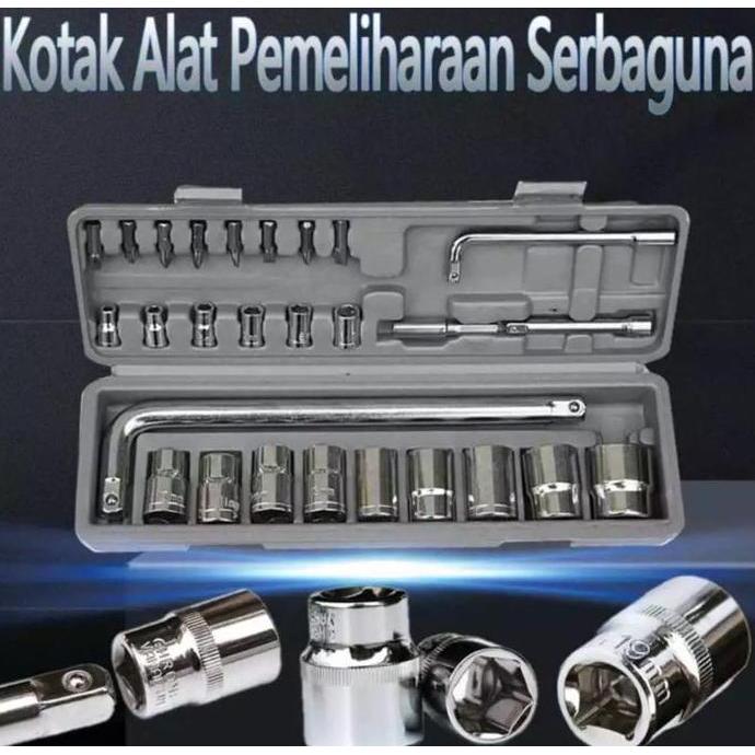 BLOCHEA ALLIANCE Kenmaster Kunci Sok Set 27 pcs Sockets dengan Gagang Sok Shock Full Set