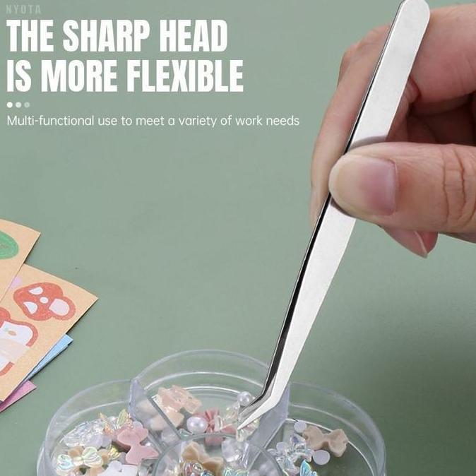 OSCHAR CODPinset Stainless | Pinset Siku Lurus Stainless Steel Laboratorium | Pinset Tweezers | Pins