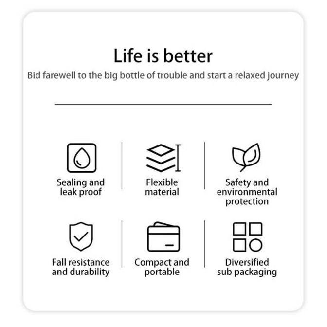 OSCHAR Kantong Tempat Sabun Cair Shampoo Travel traveling piknik Reusable Pouch - Z21