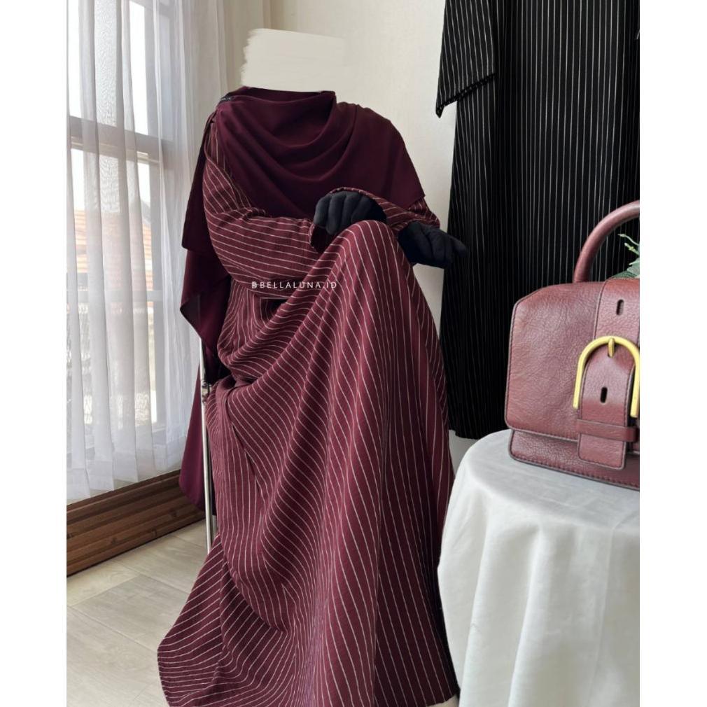 Promo Bulan Ini Sadaa Abaya Bellaluna/ Shaza Abaya Bellaluna/ Abaya Strip/Gamis Salur