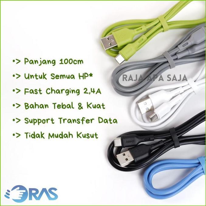 Kabel Data Charger Type C Robot Fast Charging Casan Tipe C Tepsi Ori