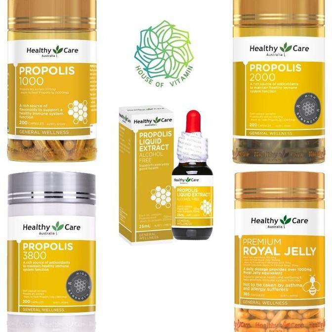 Bitamin- Healthy Care Propolis 1000 2000Mg 2000 3800Mg 3800 Mg 200 Capsules Liquid / Royal Jelly Kap