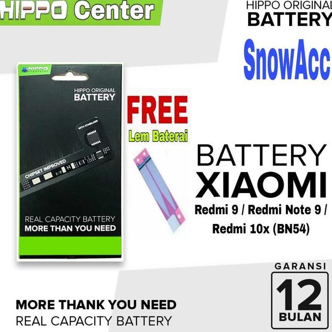 HARGA DISC - Hippo Baterai Compatible XiaoMi Redmi Note 9 Kode Baterai BN54 / BN 54 / BN-54 Batre
