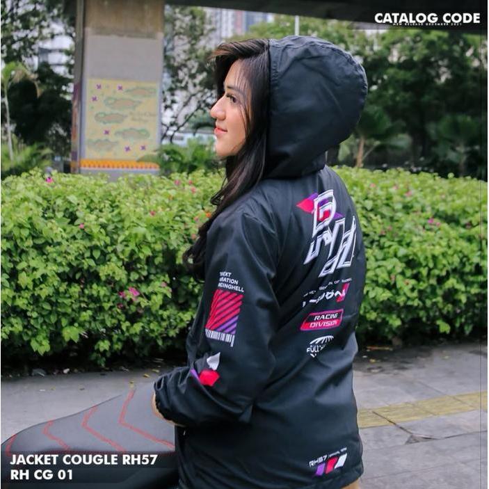 Rh57 Jaket Cougle Racinghell Pria Wanita Bahan Parasut Anti Air Gratis Stiker Original Dan Terpercay