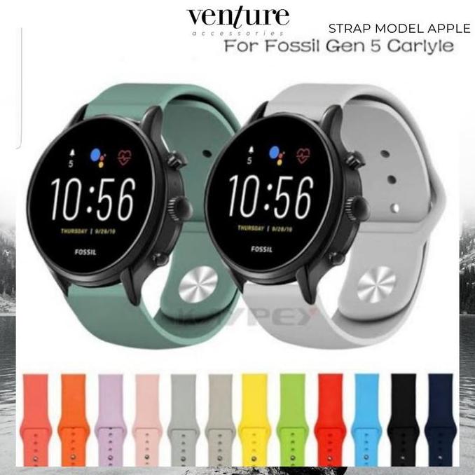 Strap Fossil Watch Gen 4 5 22Mm Tali Jam Model Apple Rubber Silikon