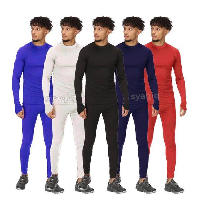 Paket Setelan Olahraga Baselayer Pria Manset Dan Celana Baselayer