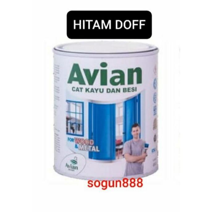 Avian cat kayu dan besi Hitam Doff 1 kg. Black matt. Black doff.
