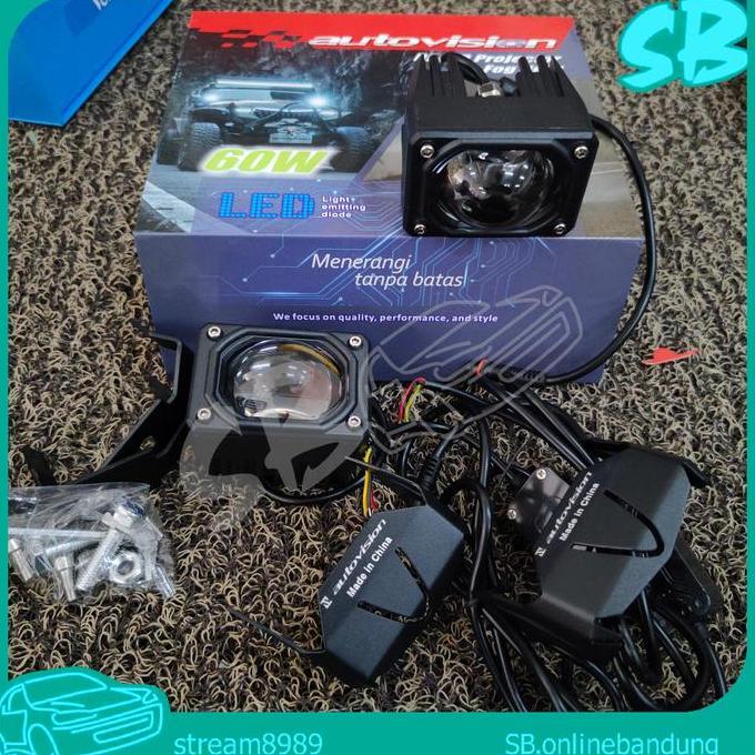 Autovision Fog Light Borneo Lampu Biled Projie Single Lens Foglamp