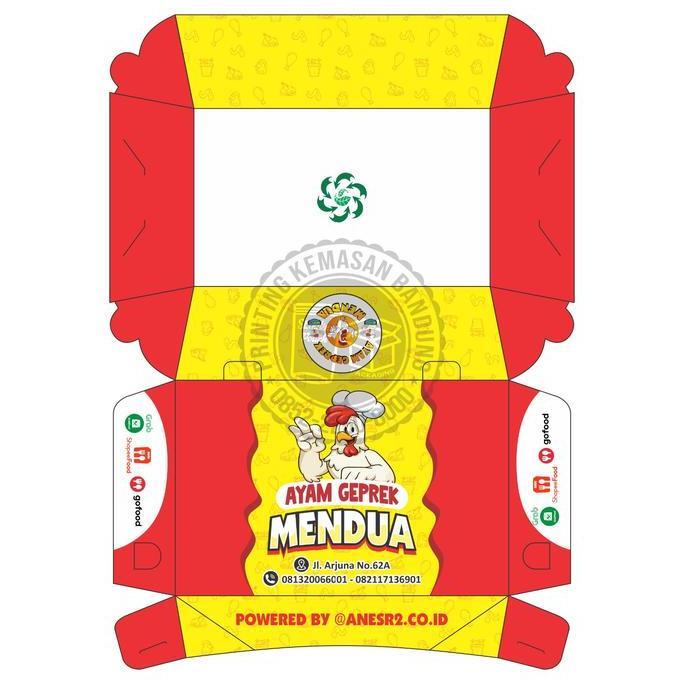 Snack Box Lunch Box Custom Full Color Bahan Duplek310gsm Fried Chicken