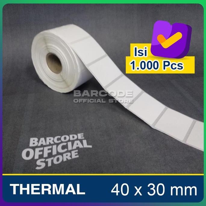 Bigbox- Stiker Kertas Label Barcode Thermal Ukuran 40X30Mm - 40 X 30 Mm