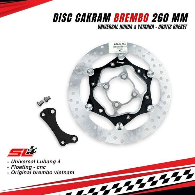DISC BREMBO 260MM PIRINGAN CAKRAM BREMBO 260MM DISC CAKRAM BREMBO VARIO BEAT SCOOPY MIO FIZR Kaliper