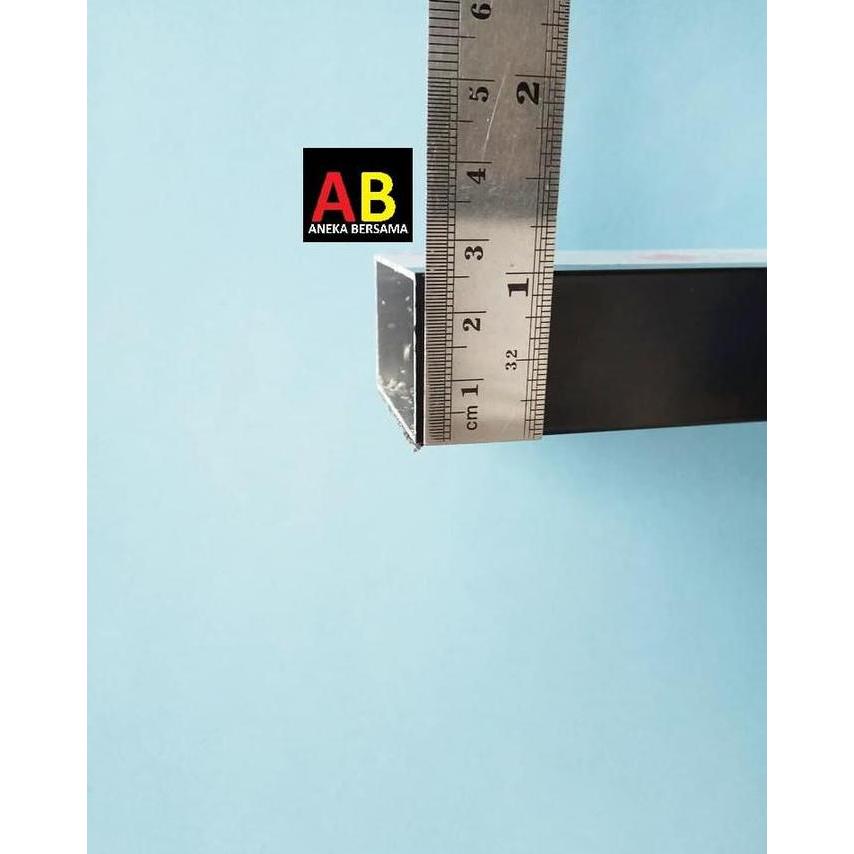 Hollow Aluminium 25.4mm x 38.1mm HITAM Tebal 1mm