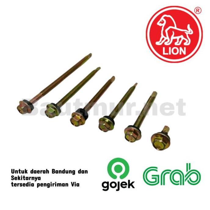 Nutbolt- Baut Sekrup Roofing 12 X 20 - Ruping 2Cm 100 Pcs