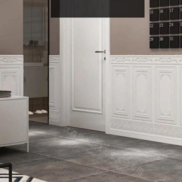 wallpaper foam 3D peredam panas dan suara pada dinding kayu jati putih