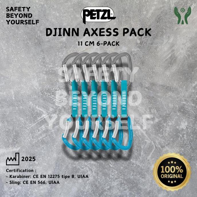 DJINN AXESS PACK PETZL Quickdraw Runner 11 cm Isi 6 - untuk Keselamatan Kerja di Ketinggian Akses Ta