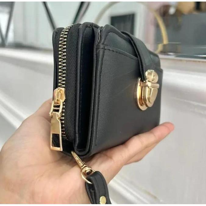 Kasora- Dompet Lipat Wanita Wallet Card Gesper 12 X 9 Best Seller Bahan Cci Imitasi Ukuran 12X9 Cm S