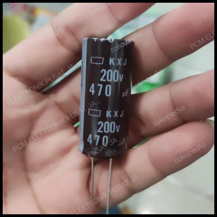 TERBARU 1022 ELCO ELKO 470UF 470 UF 200V 200VOLT 200 VOLT NIPPON