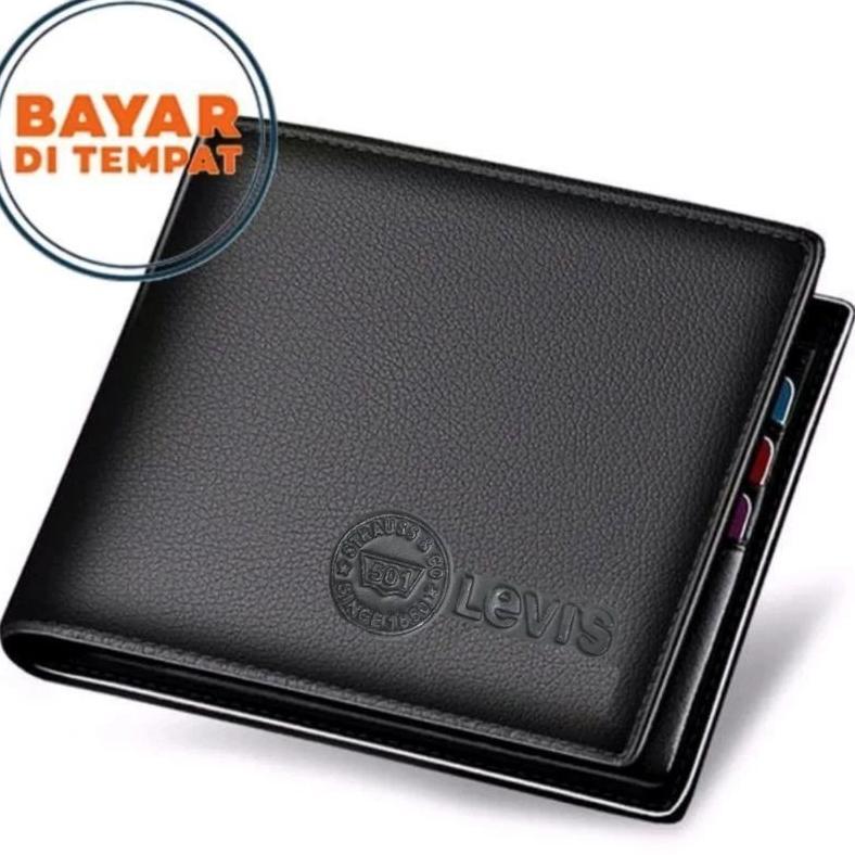 pengiriman cepat Dompet Pria Kulit Sintetis Logo Embos LV5000