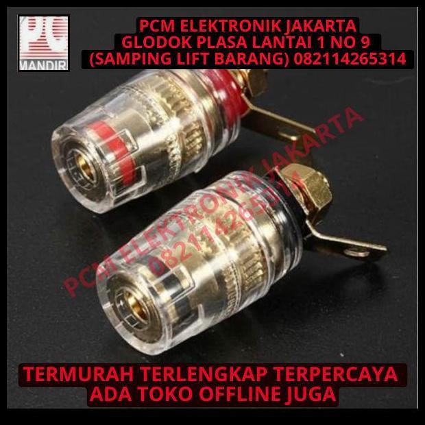 DISKON TERMINAL SPEAKER BINDING POST TRANSPARAN EMAS 4MM 4 MM BANANA PLUG 