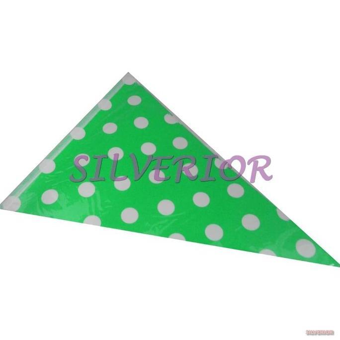 Bendera Umbul Hias Gantung Segitiga Kertas Bulat Polkadot Hijau