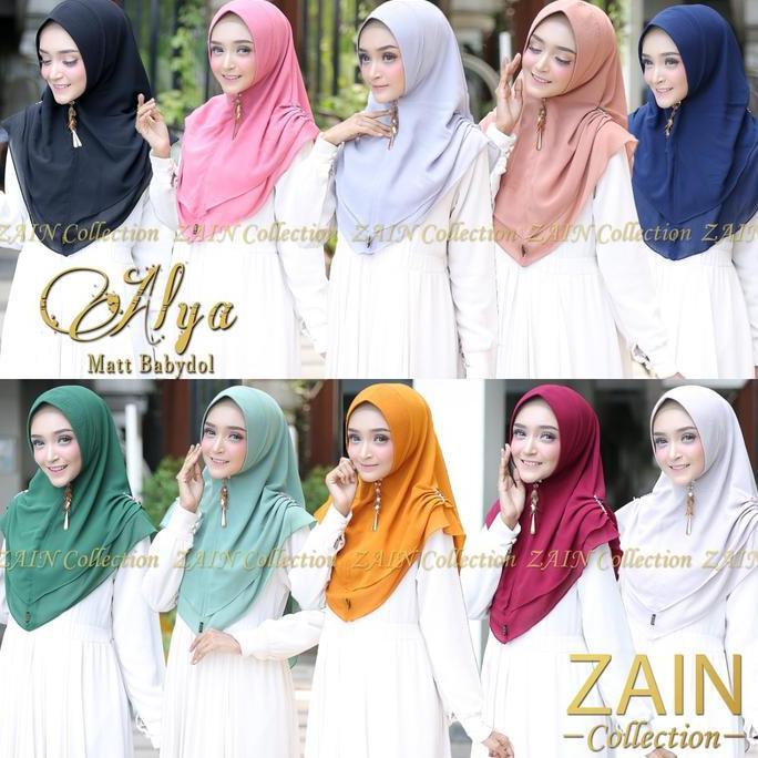 Promo Alya / Hijab 2 layer ceruty / Kimar ceruty 2 layer Pet anti tembem Ori ZAIN COLLECTION Diskon