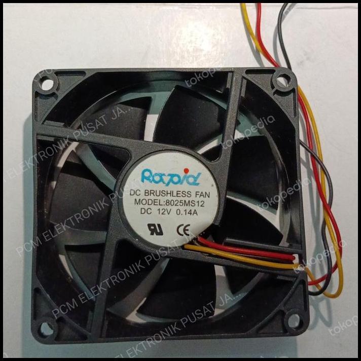 HOT DEAL 2069 FAN KIPAS RAPID 12VOLT 12 VOLT 3PIN 3 PIN 8CM 8 CM 8X8 8025MS12 