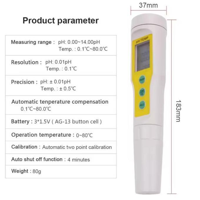 Promo Ph-3 Alat Ukur Ph Air Suhu Ph Meter Digital 2 In 1