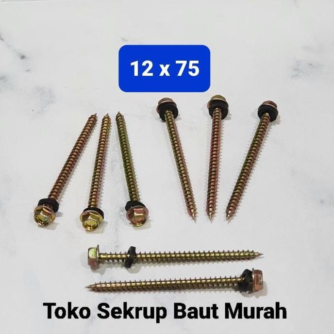 Grosir Baut Drilling Kayu 12X75 / Sds Wood 12X75 / Roofing Kayu 12 X 75 1Dus Isi 200Pcs