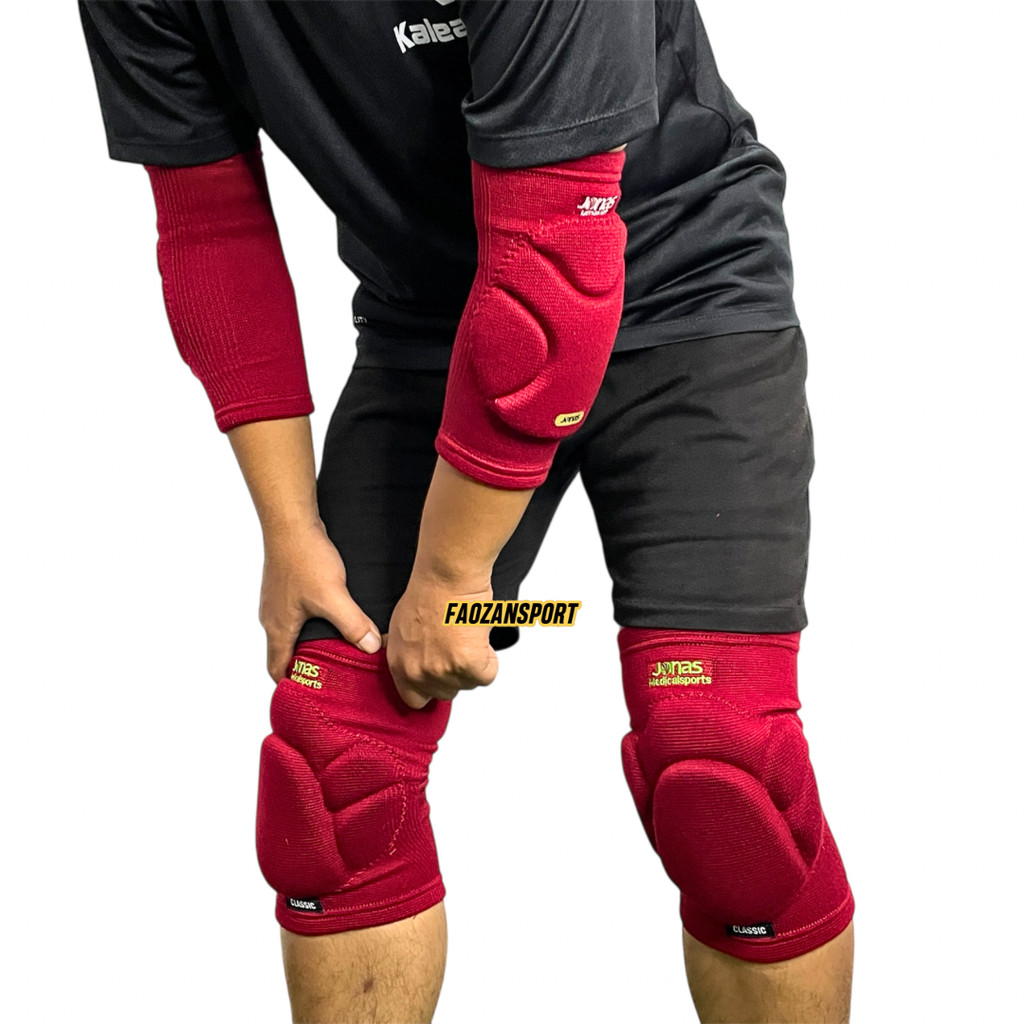 Satu paket Kneepad dan elbow pad jonas elbow pro touch Pelindung lutut dan siku kiper futsal
