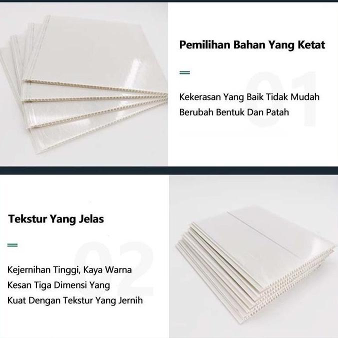 Plafon PVC Putih Motif Marmer Glossy (PERLEMBAR ) 4meter 20cm 8mm / Plafon PVC Permeter / Plafon PVC