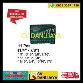 BEST DEAL KUNCI RING PAS INCH (CR) CRV SET SIZE 1/4" - 7/8" ( 11 PCS) - WIPRO 