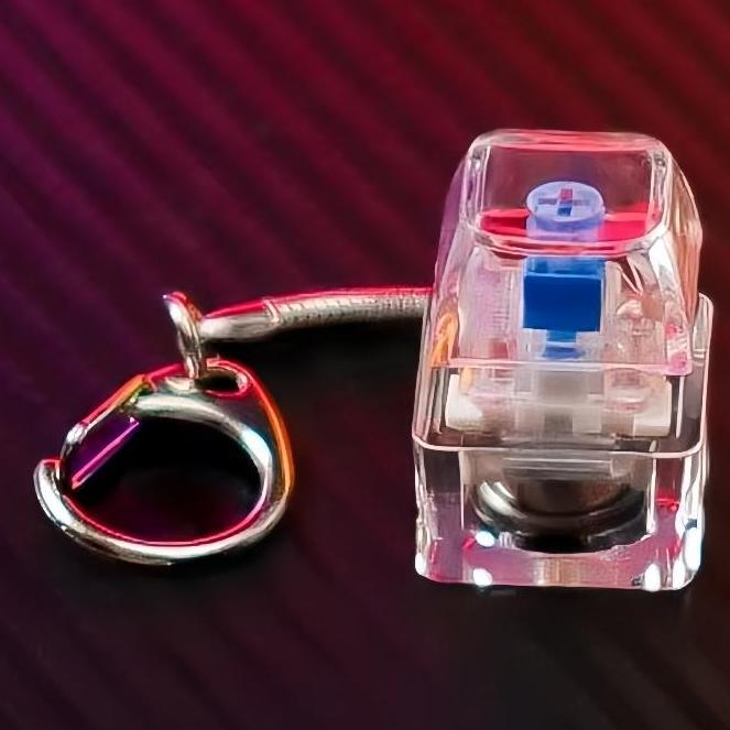 Gantungan kunci ASMR fidget lampu Led RGB Alat relaksasi efektif mechanical switch keychain keycap C