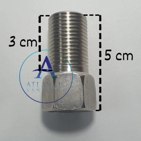 Teruss- Sok Sambung Drat Luar Dalam / Sok Drat Panjang Stainless
