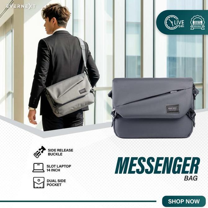 EVERNEXT - Messenger Bag Pria Tas Selempang Pria Tas Selempang Laptop Terbaru