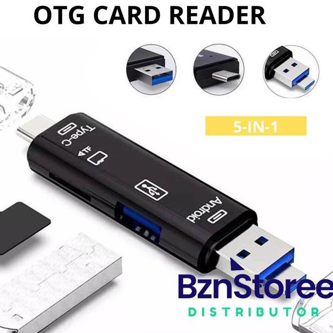 Card Reader 5 in 1 Type C Micro USB TF Memory Card OTG