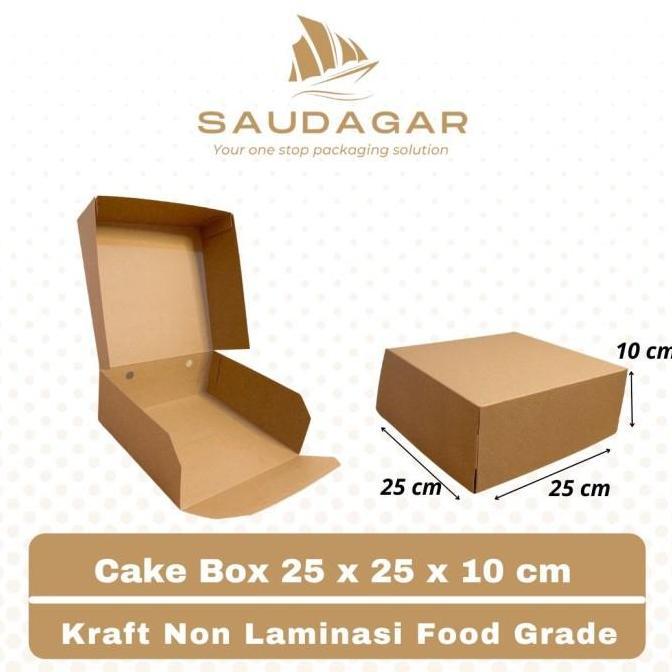Box Kotak Kue Ukuran 25x25x10 Bahan Kraft Tebal / Cake box