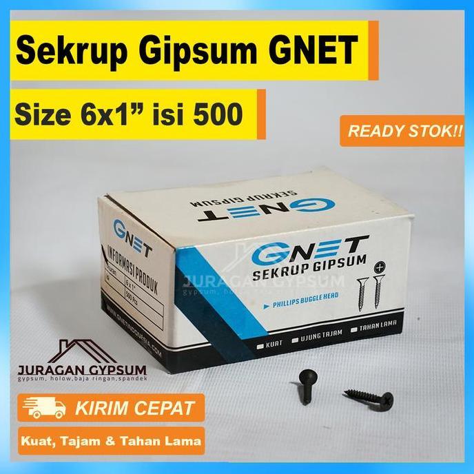 Gasss- Skrup Gypsum Gnet 6X1 Isi 500 / Sekrup Gipsum G Net 6 X 1