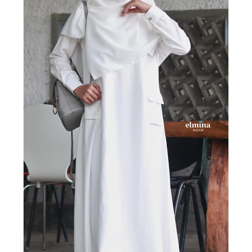 Gamis Putih Halimah Dress Elmina Hijab