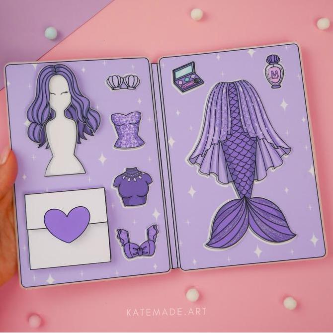 PAPER DOLL OUTFIT MERMAID//PAPER BOOK//MAINAN EDUKASI//PAPER DOLL
