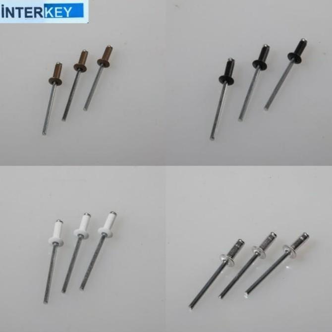 Gasss- Paku Rivet Warna Blind Rivet 550 Black Brown White 4 Mm X 12,7 Mm