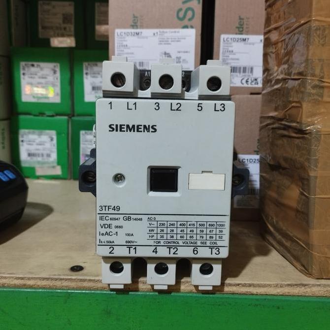 Kontaktor Siemens 3Tf49 22-0Xf0 100A 110V 45Kw 2No-2Nc 3Tf4922-0Xf0 Premium