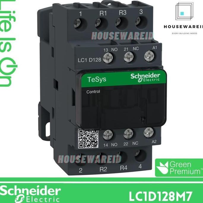 Kontaktor 4P 25A Schneider Lc1D128M7 4 Pole 25 Ampere Original / Contactor 4 Phase 25 Ampere Lc1D128