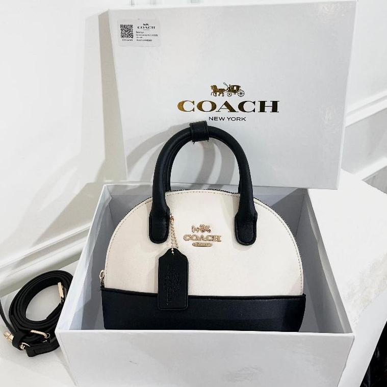 CUCI GUDANG C0achh Tas Selempang Wanita 2 Tali Bahan Kulit AlmaBag Mini Look Import Fashion Free Cov