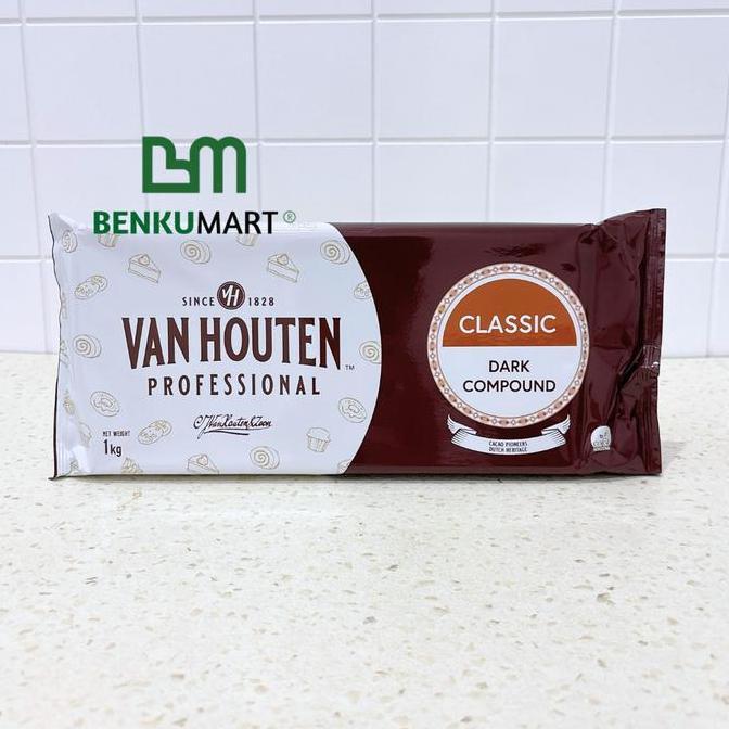 Zairyo- Van Houten Dark Compound Classic Block (1 Kg) | Coklat Batang Van Houten Professional Cokela